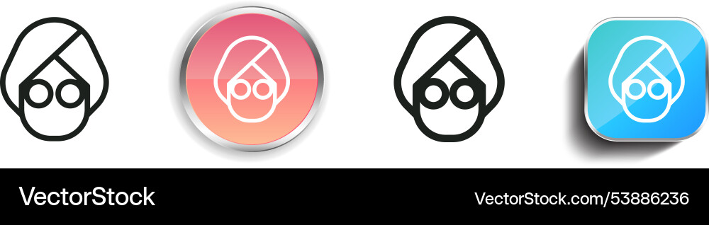 Facial mask icon thin linear regular and button Facial mask icon thin linear regular and button Vector Image