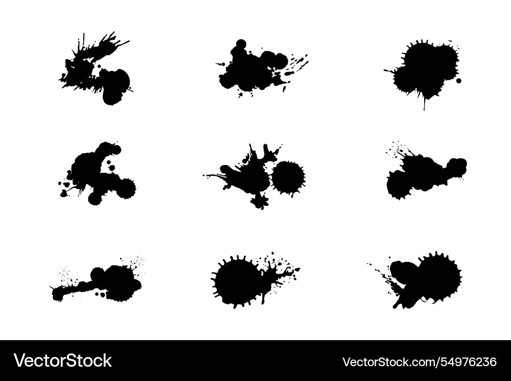 Flat design ink splash element set Vector Image