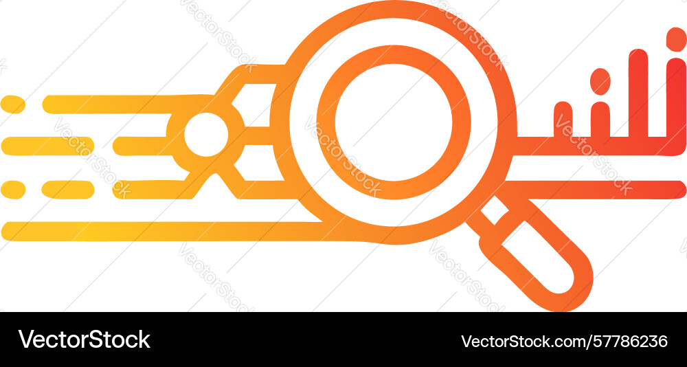 Gradient magnifying glass with flow Vector Image