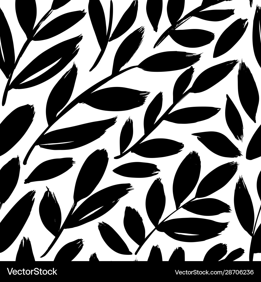 Leaves and branches seamless pattern Royalty Free Vector