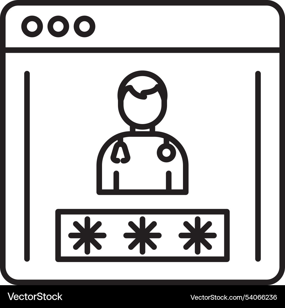 Log in line icon design vector image