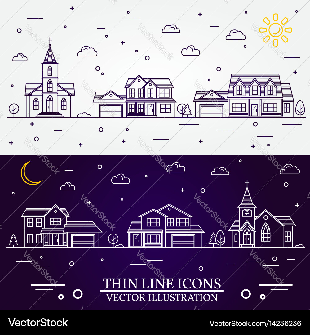 Neighborhood with homes white Royalty Free Vector Image