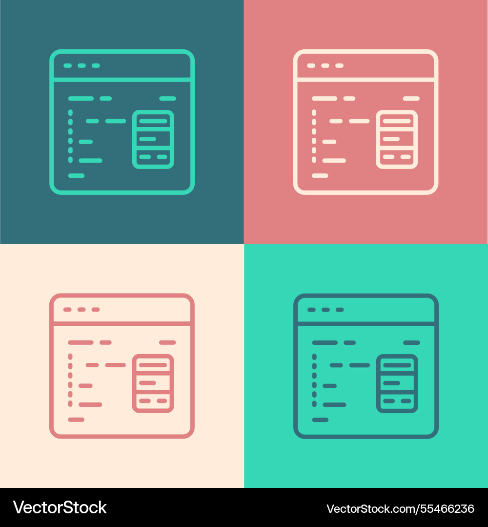 Pop art line software web developer programming Pop art line software web developer programming vector image