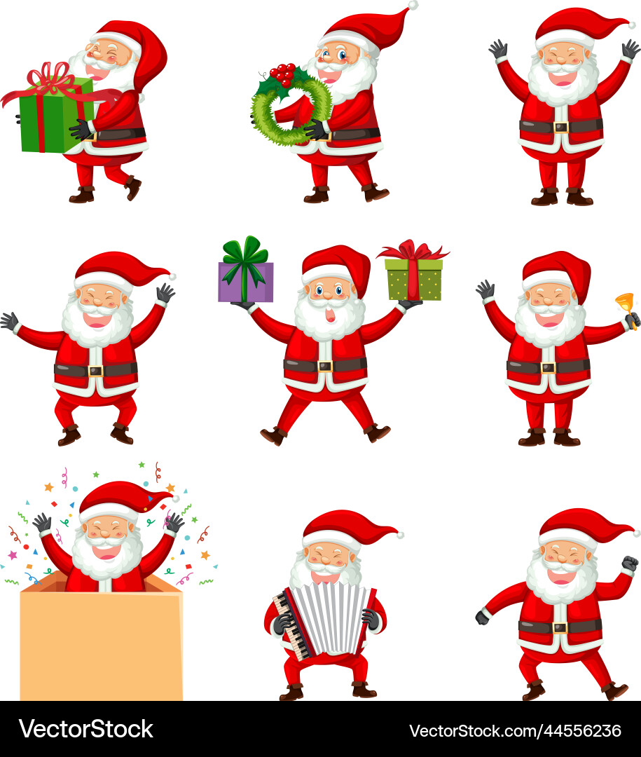 Santa Claus Cartoon Set Vector Image