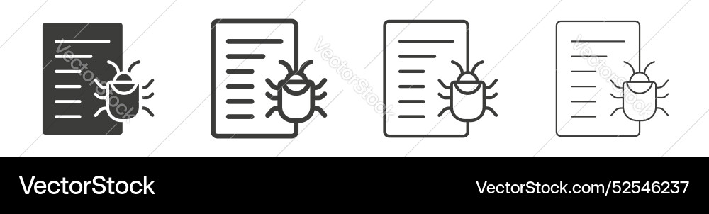 Bug report icon set on white background Vector Image