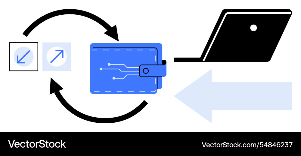 Digital wallet transaction and security concept Vector Image
