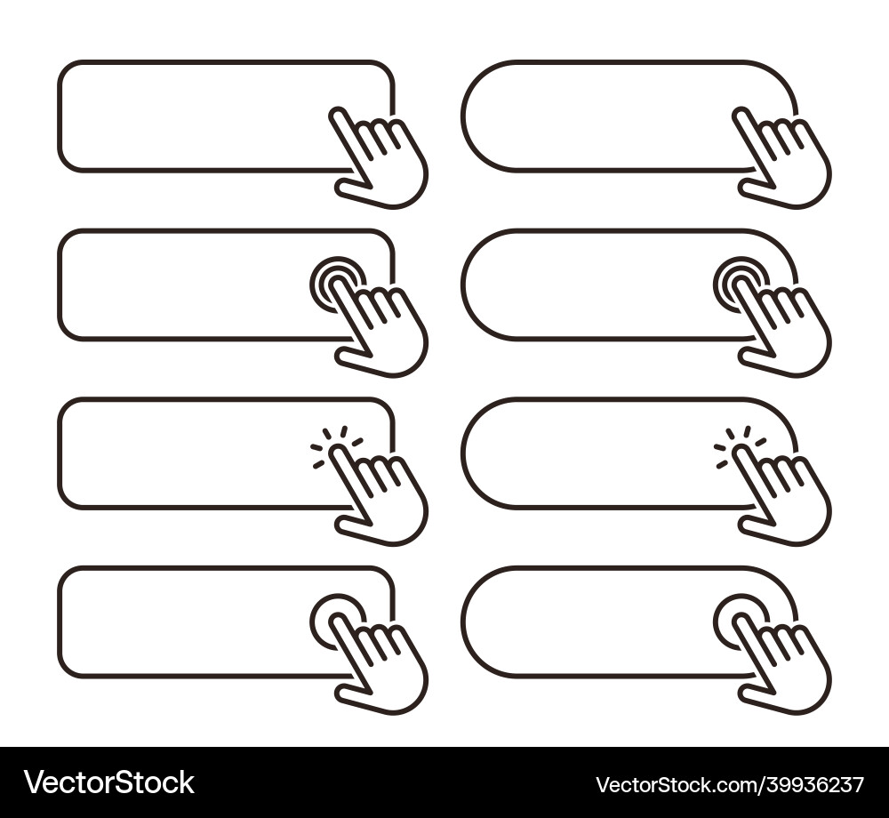 Hand Pointer Clicking Button vector image