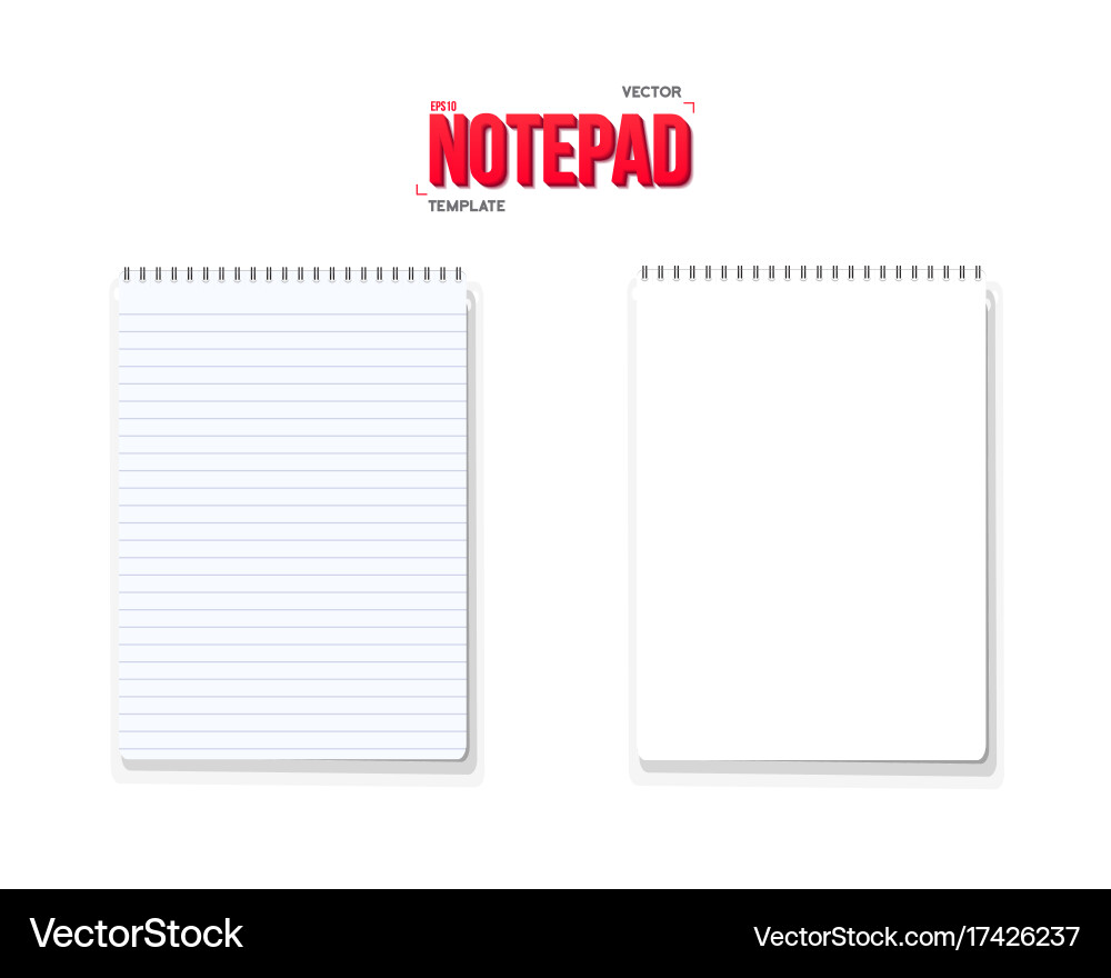 Realistic blank notepad textbook icon vector image