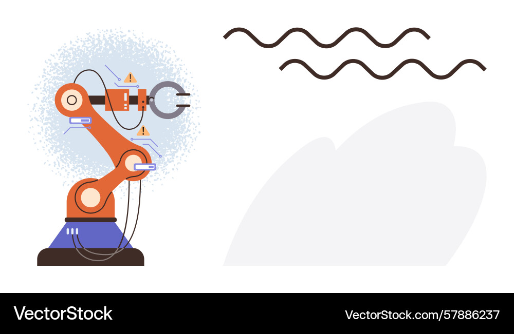 Robotic arm with advanced technology and circuit Vector Image