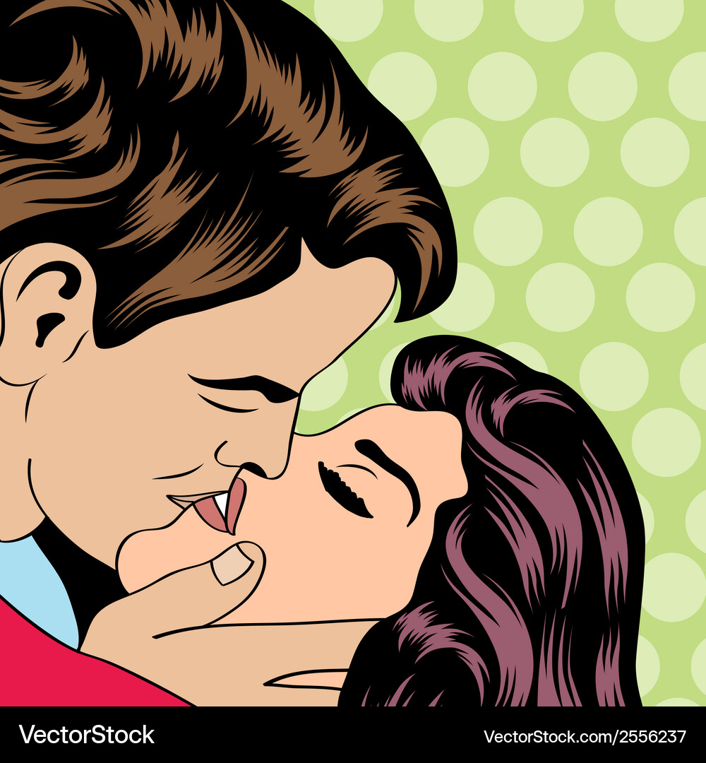 Romantic Pop Art Couple Vector Image