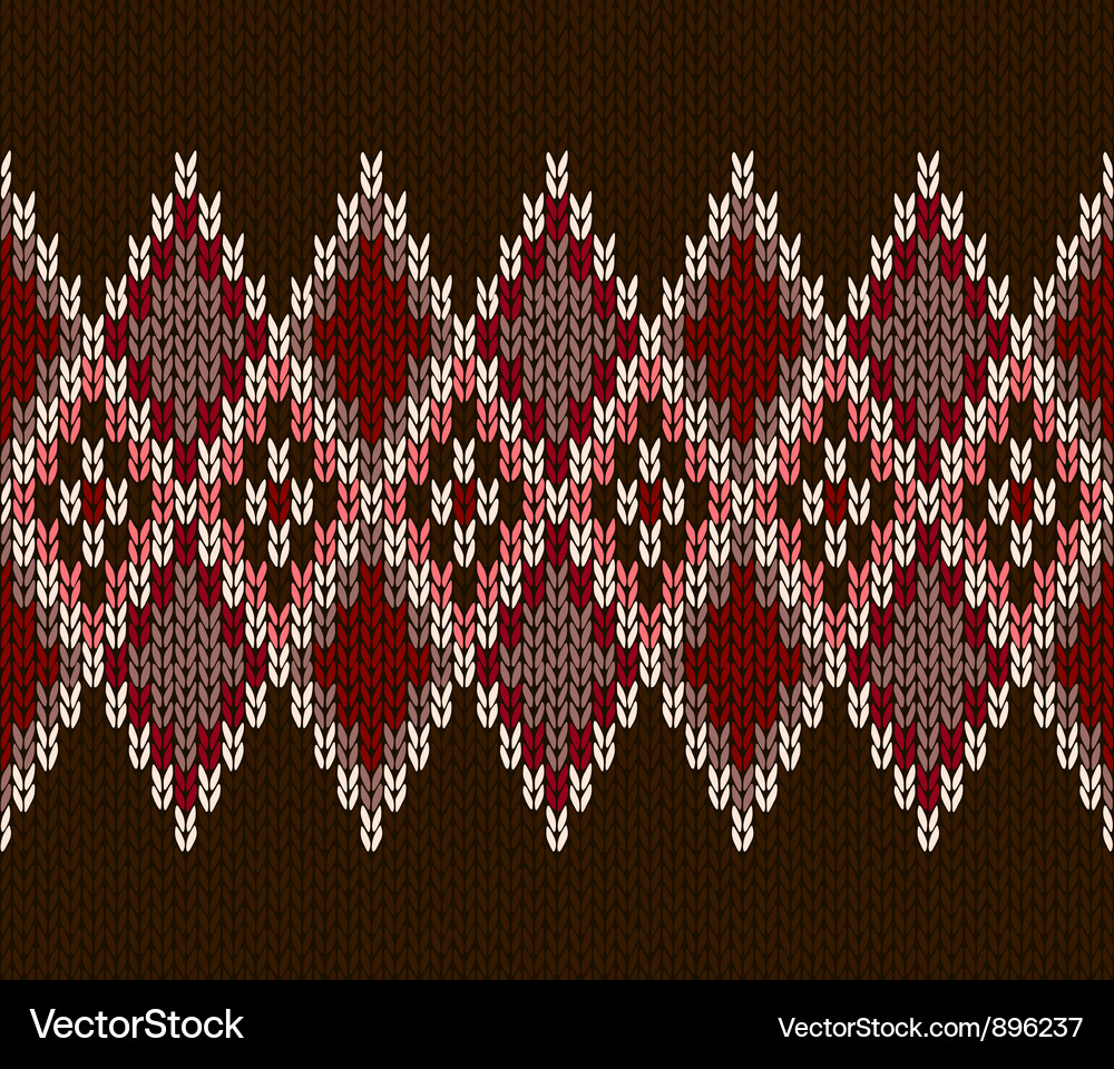 Seamless Nordic Knitted Pattern Vector Image