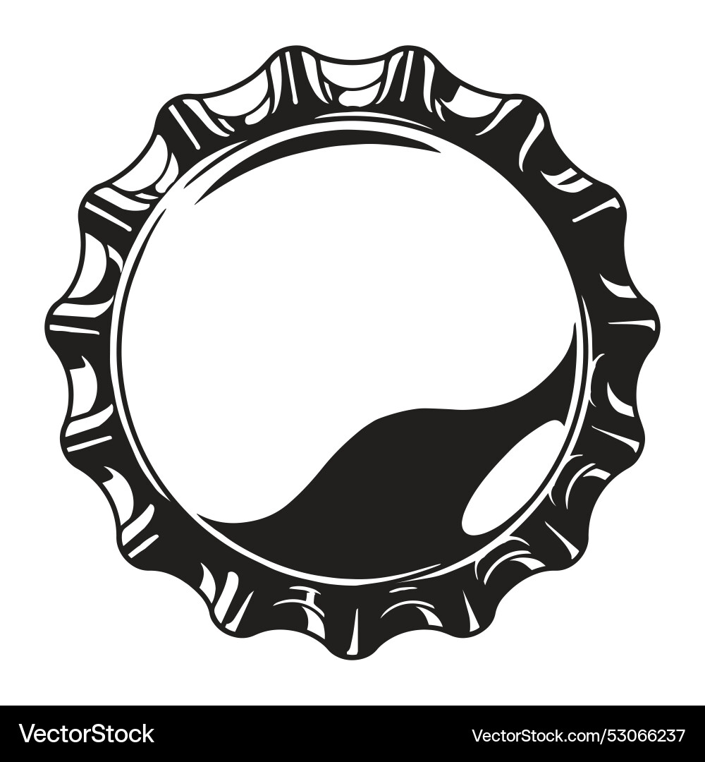 Soda Flaschenkappe monochrome Emblem Soda Flaschenkappe monochrome Emblem vektorbild