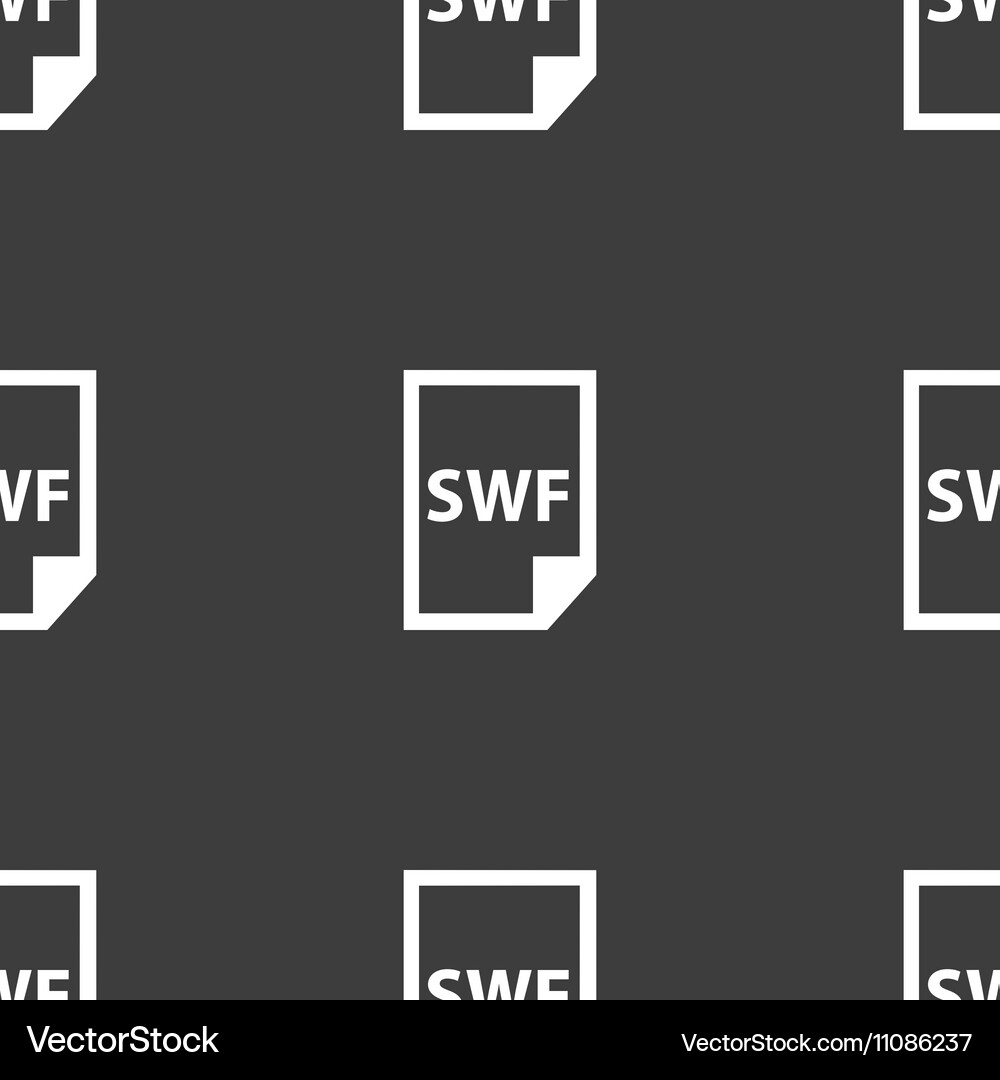 Swf file icon sign seamless pattern on a gray Vector Image