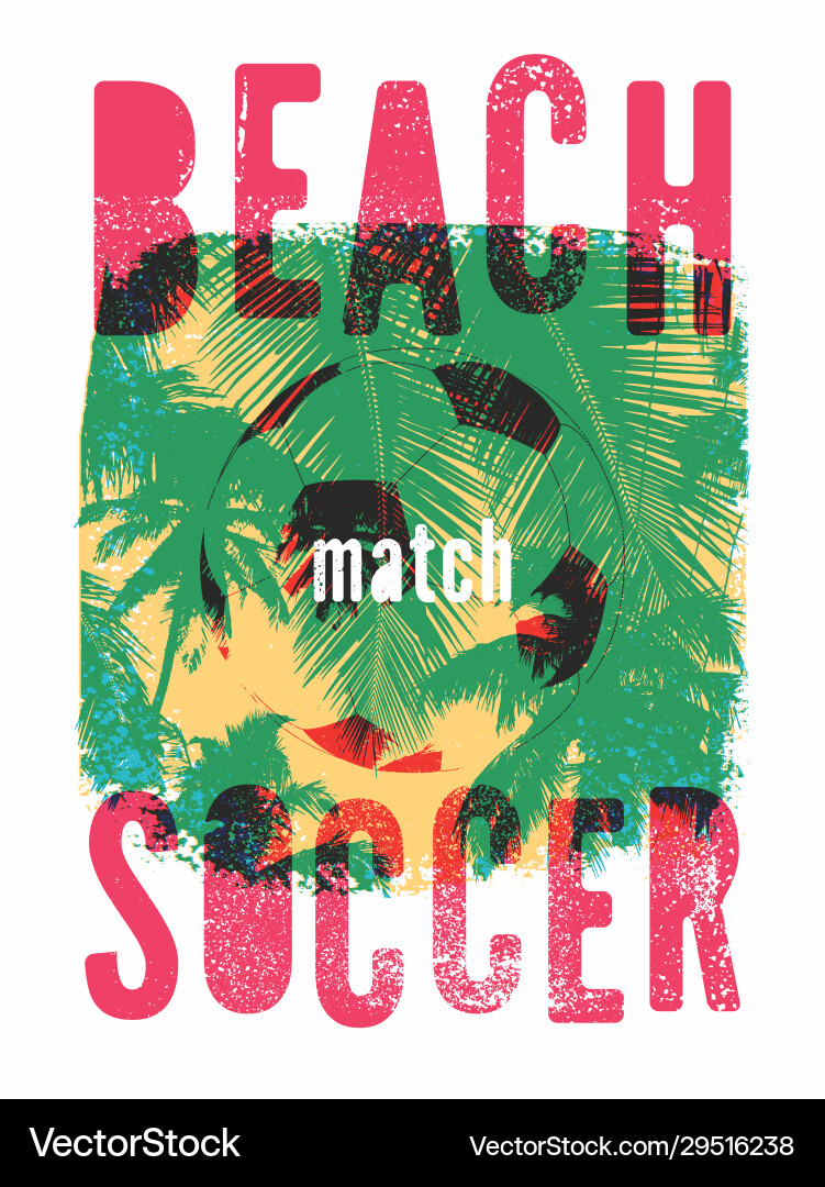 Beach Fußball typografische Grunge Stil Poster Beach Fußball typografische Grunge Stil Poster vektorbild