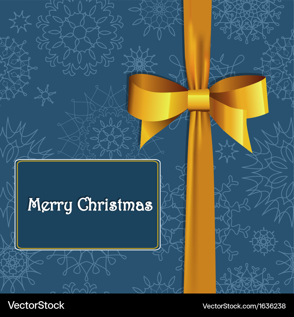 Bow with snowflake pattern vector image