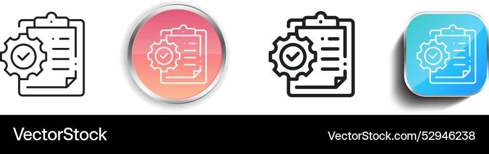 Clipboard icon thin linear regular and button vector image