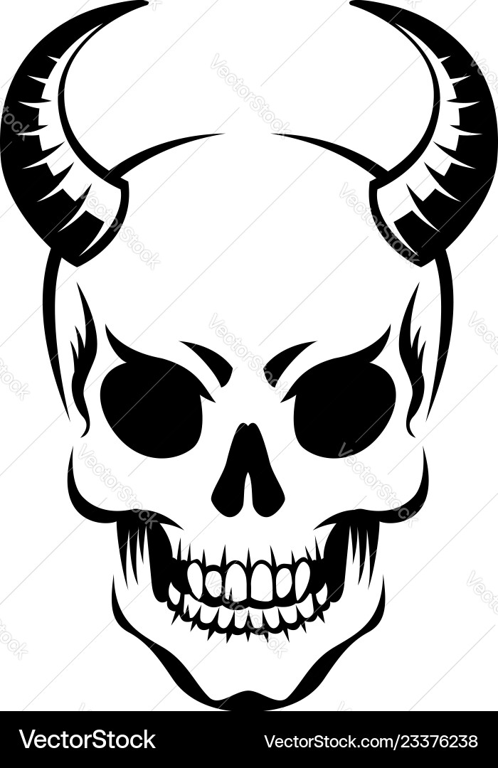 Dark Demon Skull vector image