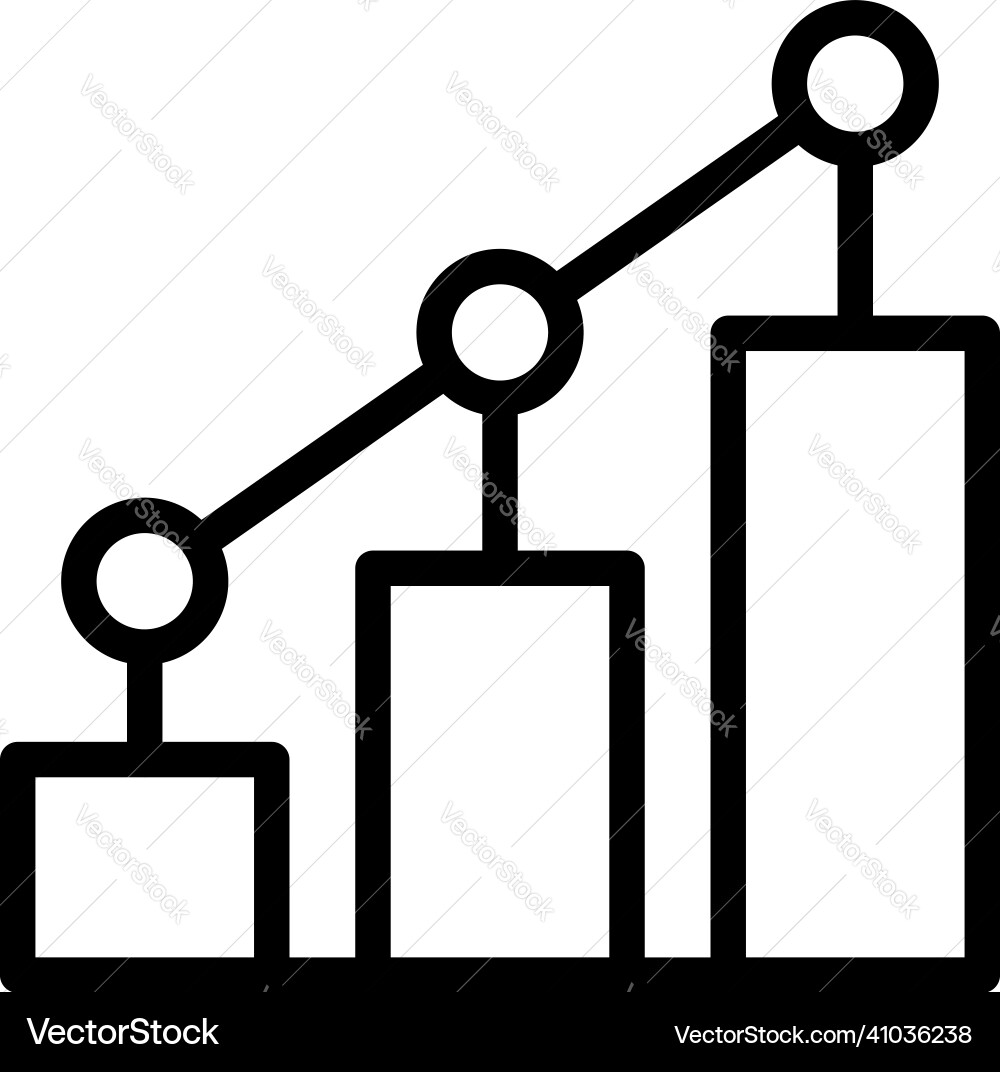 Graph app icon outline time unit Graph app icon outline time unit Vector Image