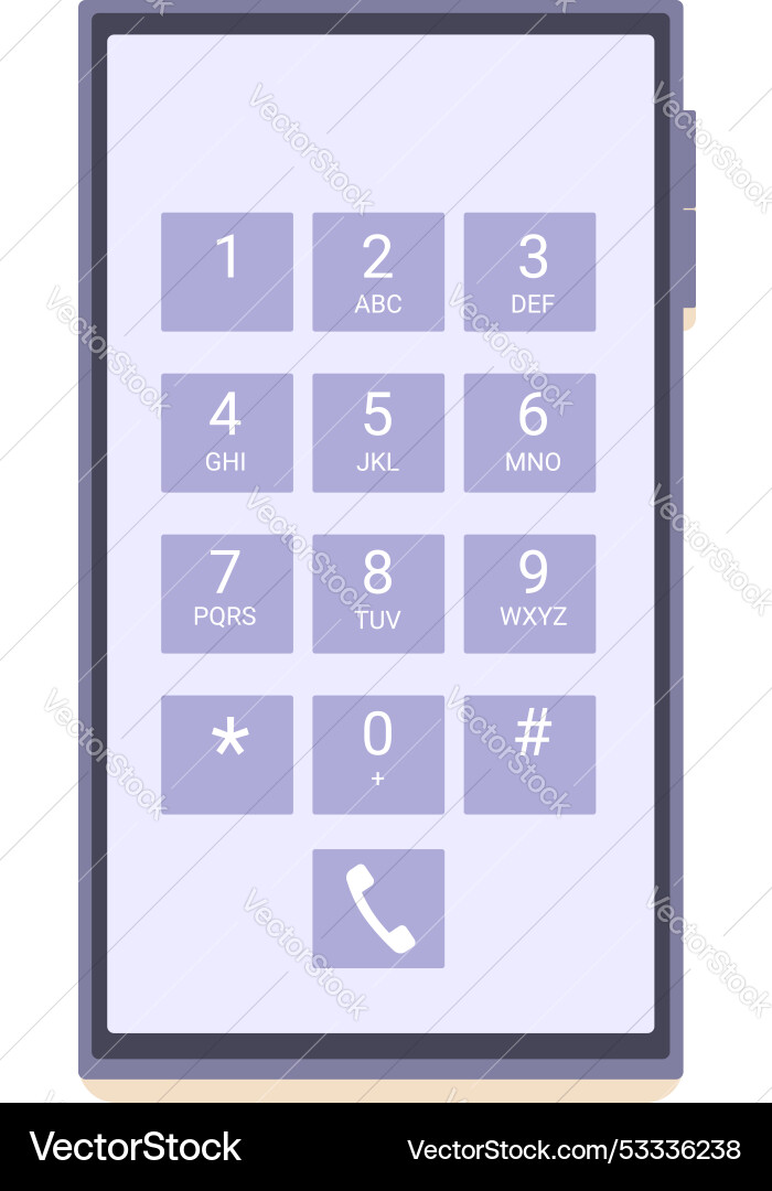 Mobile phone showing keypad with numbers Mobile phone showing keypad with numbers vector image