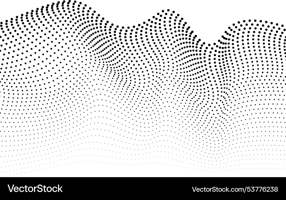 Wavy dot and halftone pattern flow texture Wavy dot and halftone pattern flow texture vector image