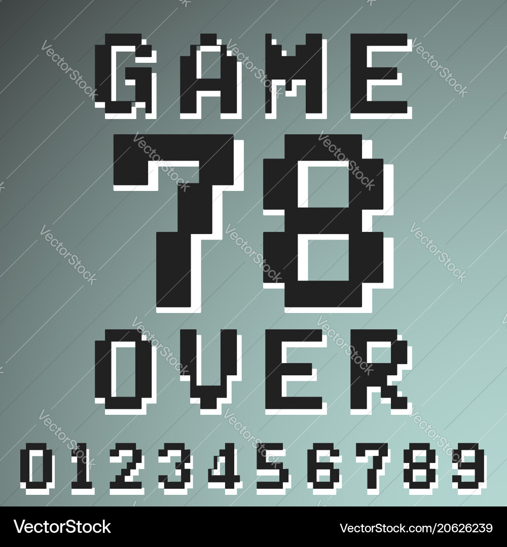 8-bit Game Over Numbers vector image