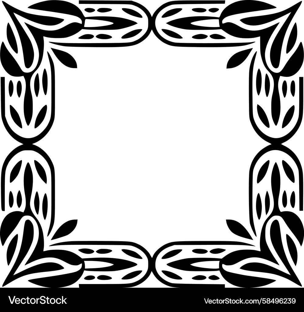 Botanical Scroll Frame Vector Image