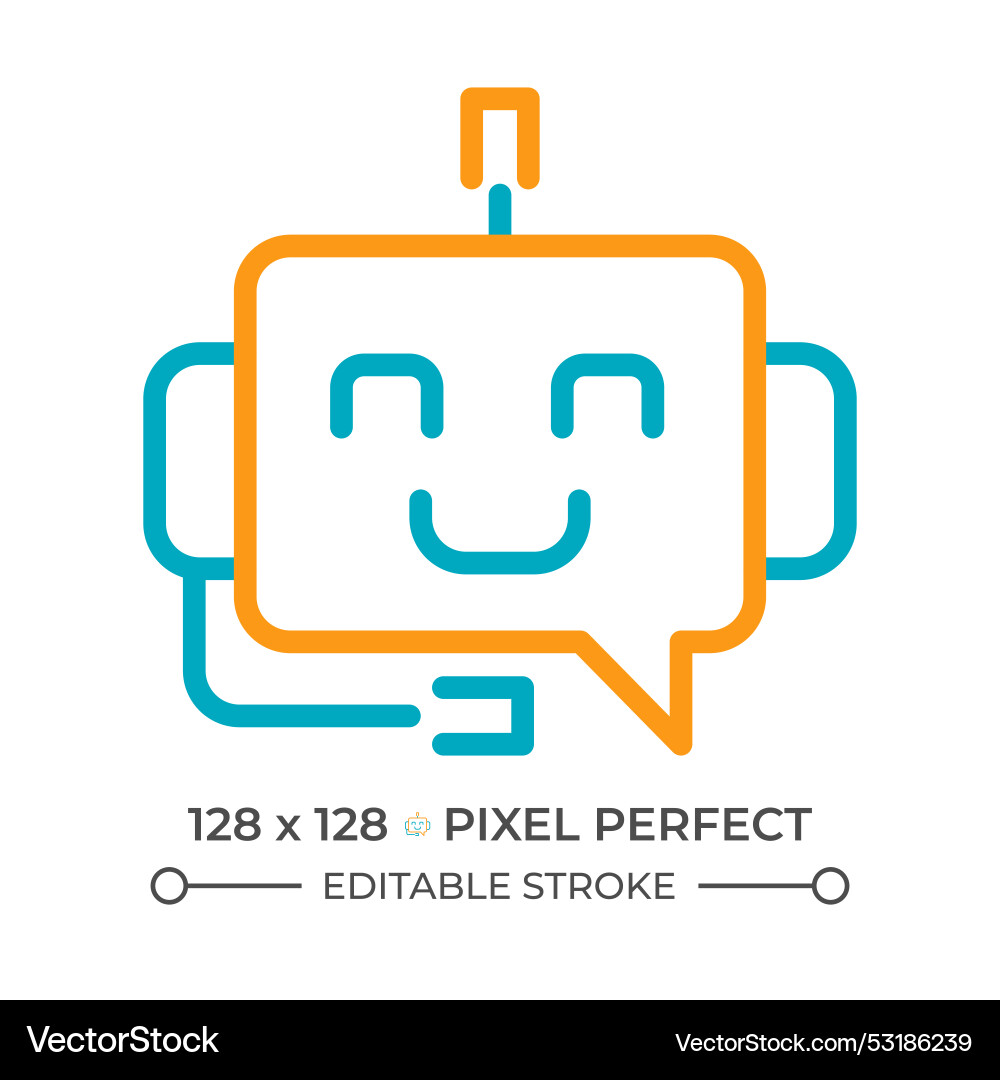 Chatbot two color line icon Chatbot two color line icon vector image