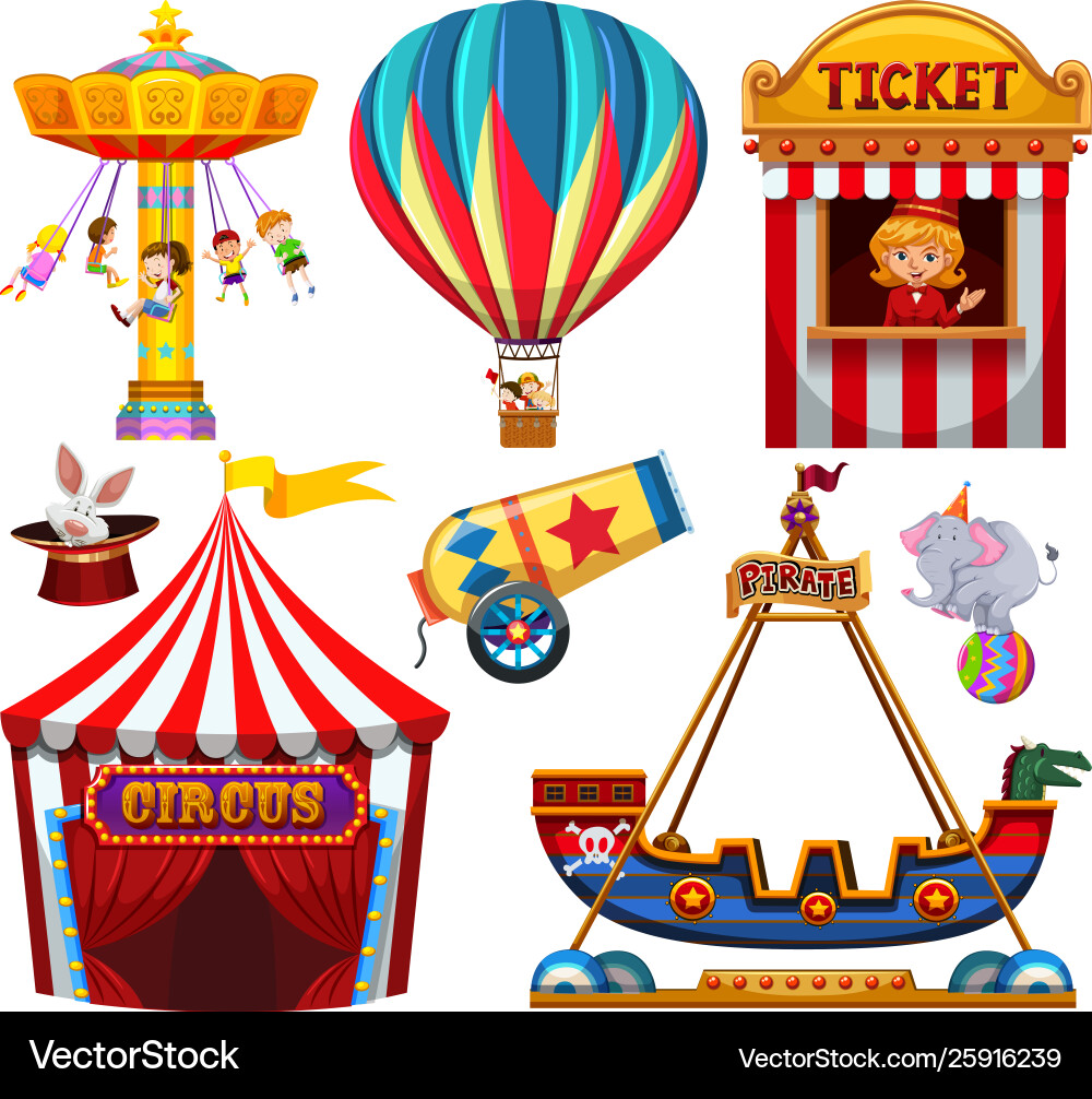 Circus Objects Collection vector image