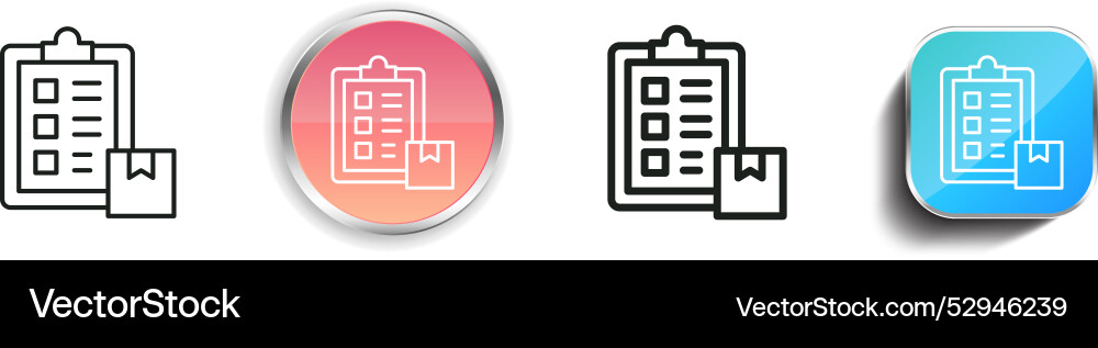 Clipboard icon thin linear regular and button Clipboard icon thin linear regular and button vector image