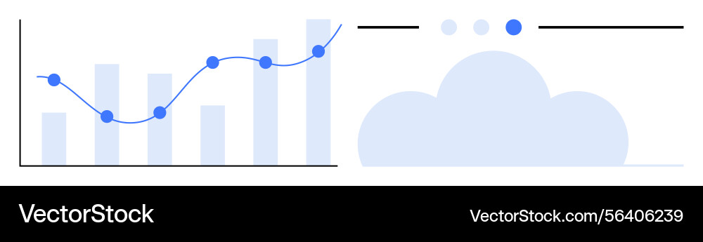 Data visualization chart with cloud computing Data visualization chart with cloud computing vector image