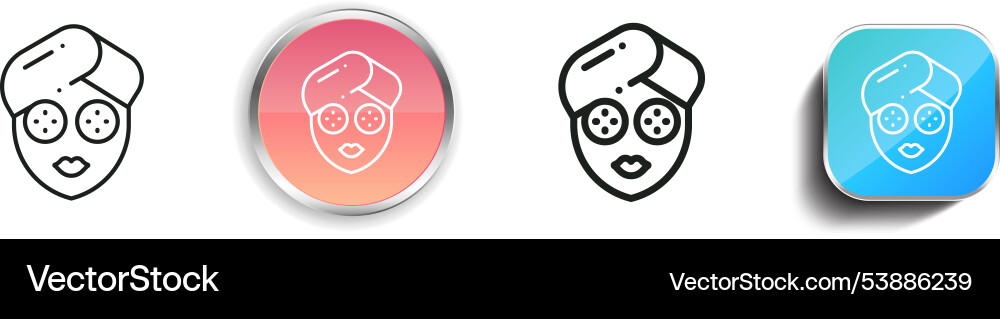 Facial mask icon thin linear regular and button Facial mask icon thin linear regular and button Vector Image