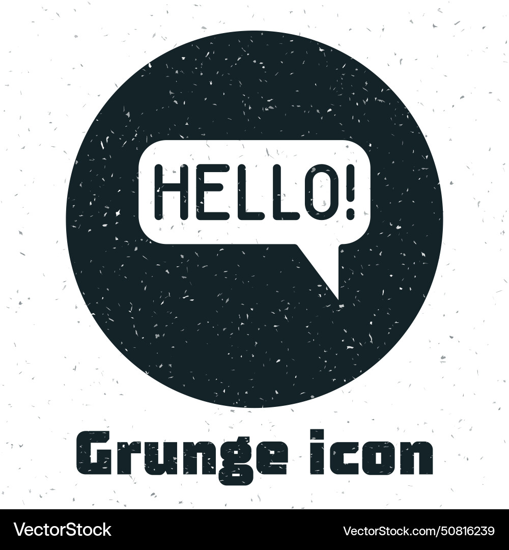 Grunge hello in different languages icon isolated Grunge hello in different languages icon isolated vector image