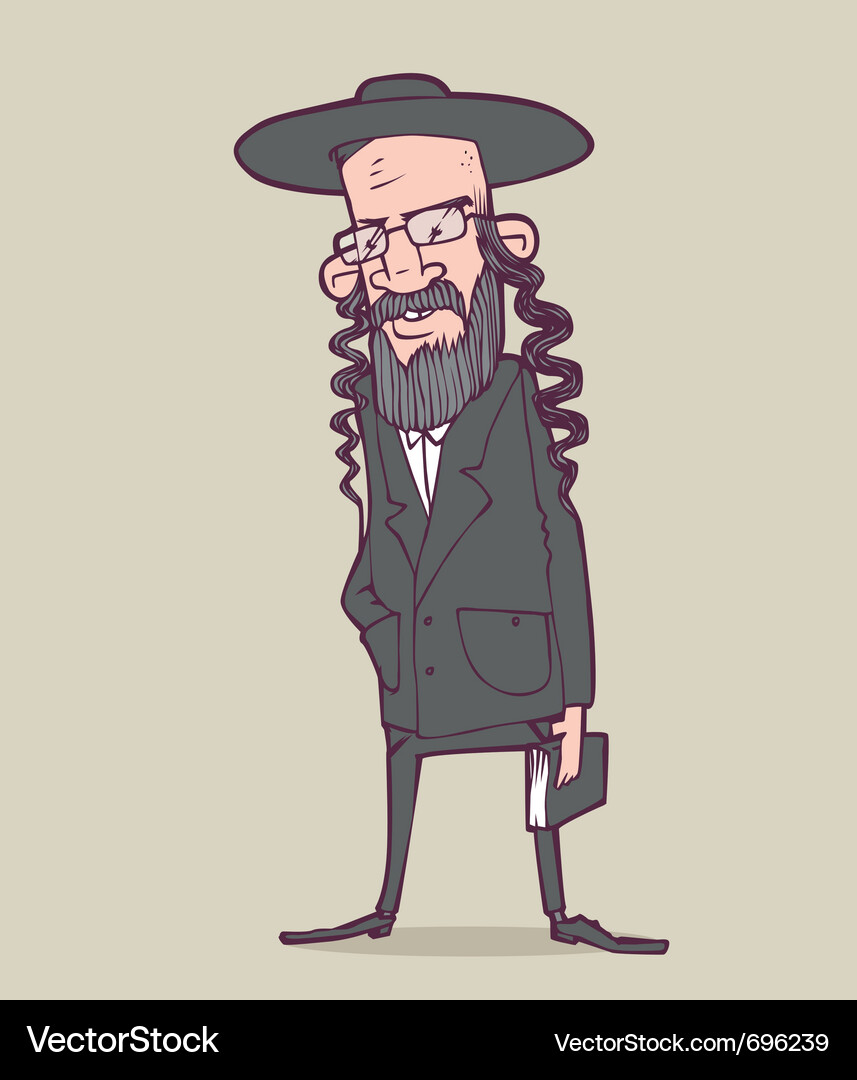 Hasidic Jew (696239) – Royalty-Free Vector | VectorStock, image size:857x1080