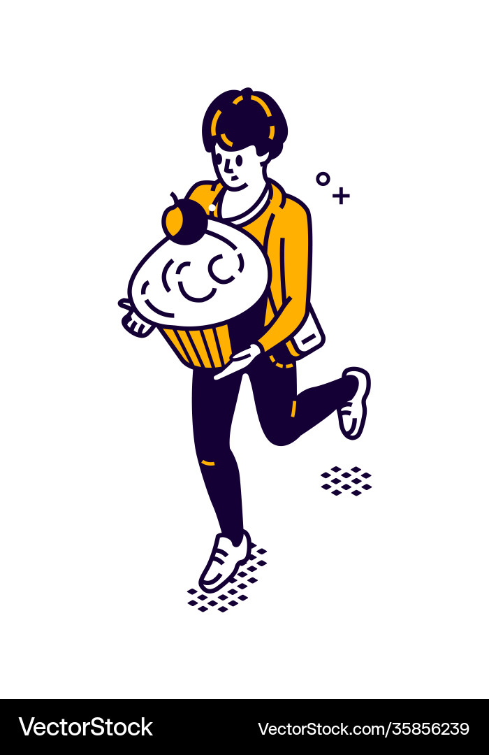 Man delivering food isometric Man delivering food isometric vector image