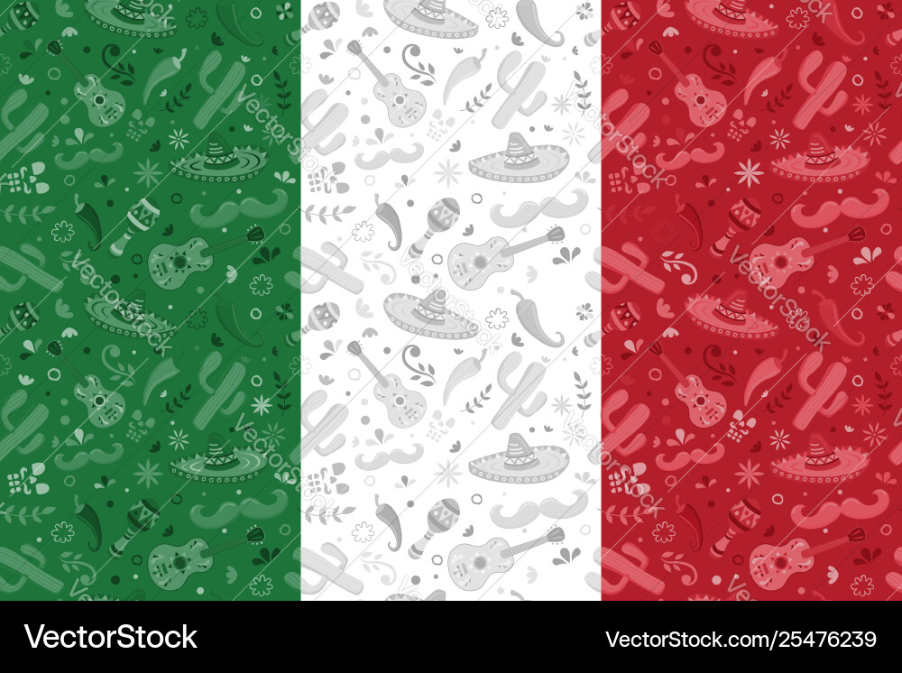 Mexican flag background with mexico culture icons Mexican flag background with mexico culture icons vector image
