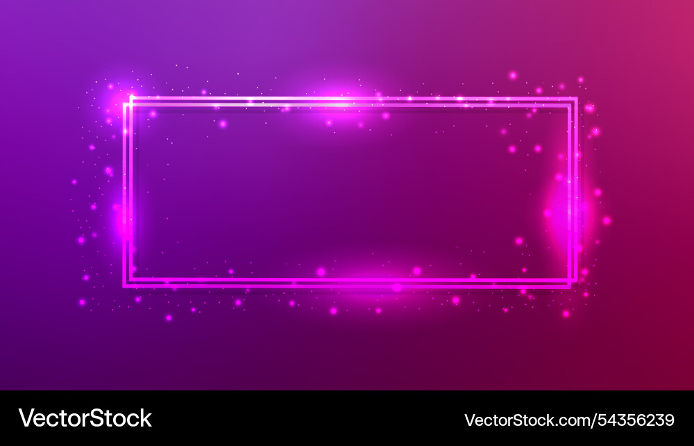 Neon double rectangular frame with shining Neon double rectangular frame with shining vector image