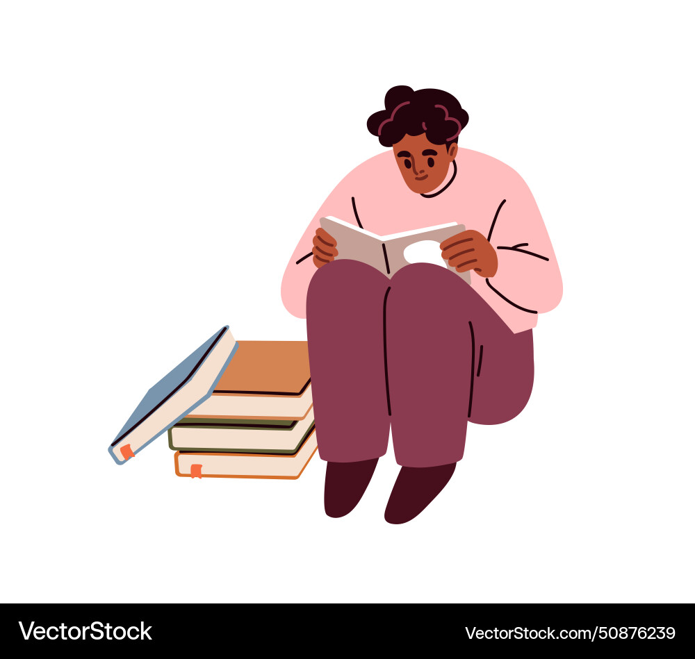 Student reading book studying smart man reader Student reading book studying smart man reader Vector Image