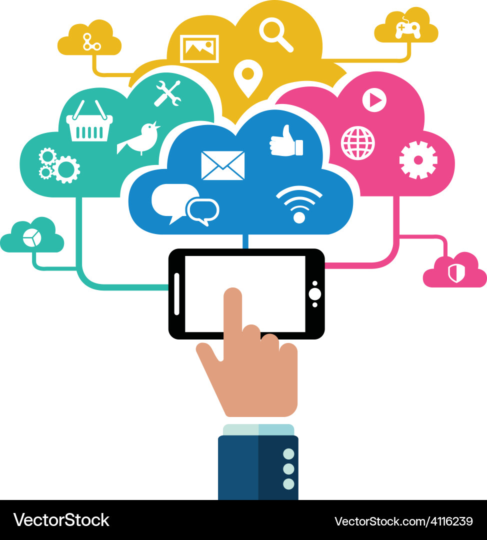 Web design and technology icons Vector Image