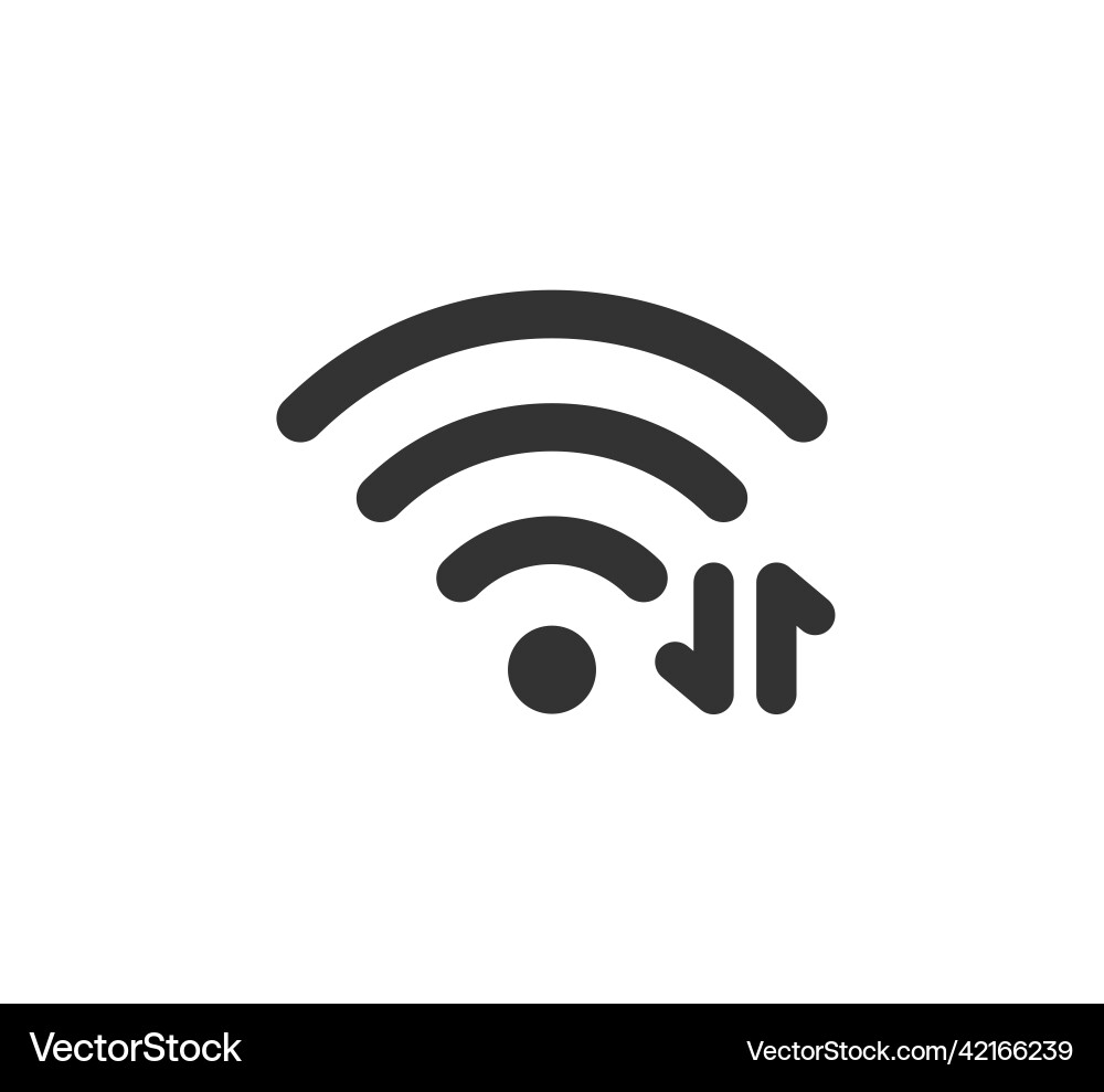 Wifi symbol and arrows icon exchanging data via Wifi symbol and arrows icon exchanging data via vector image