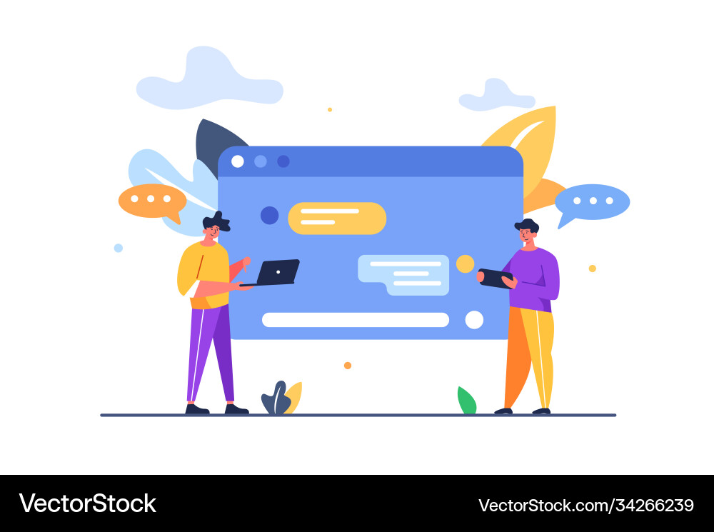 Zwei Jungs kommunizieren über Social Chat mobile Zwei Jungs kommunizieren über Social Chat mobile vektorbild