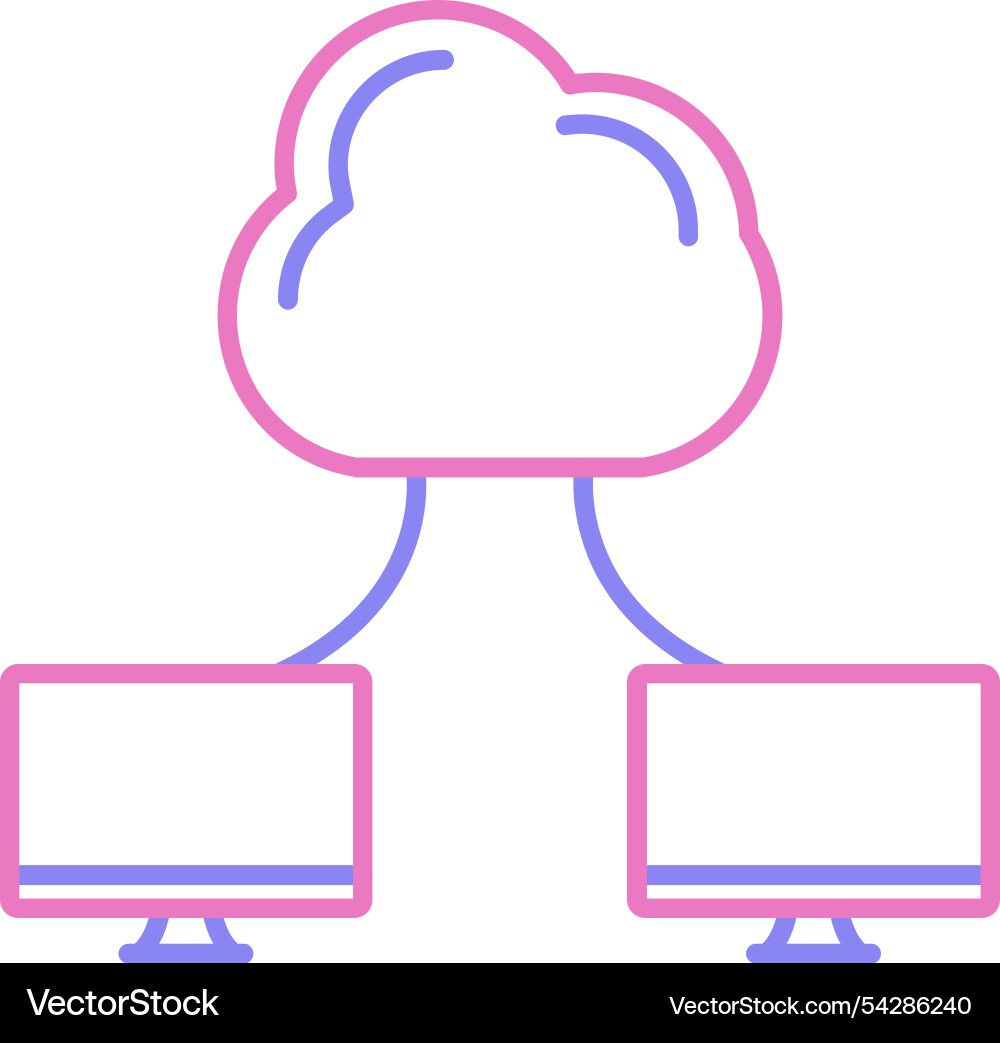 Cloud computing line two colour icon Vector Image