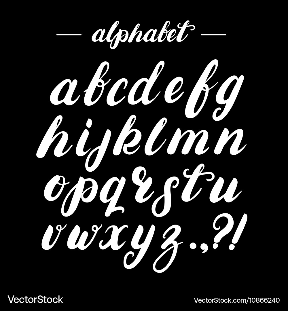 Elegant Brush Lettering Alphabet Vector Image
