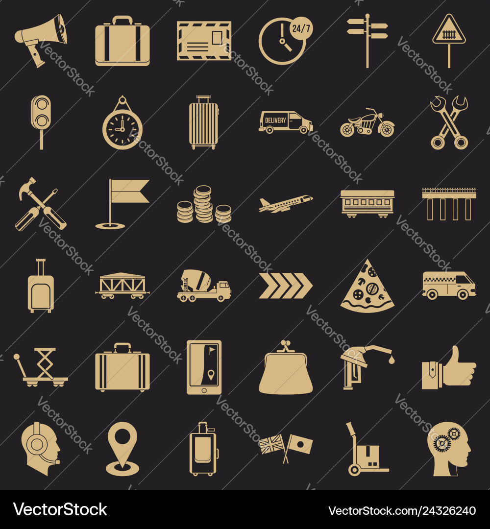 Fast delivery icons set simple style Fast delivery icons set simple style vector image