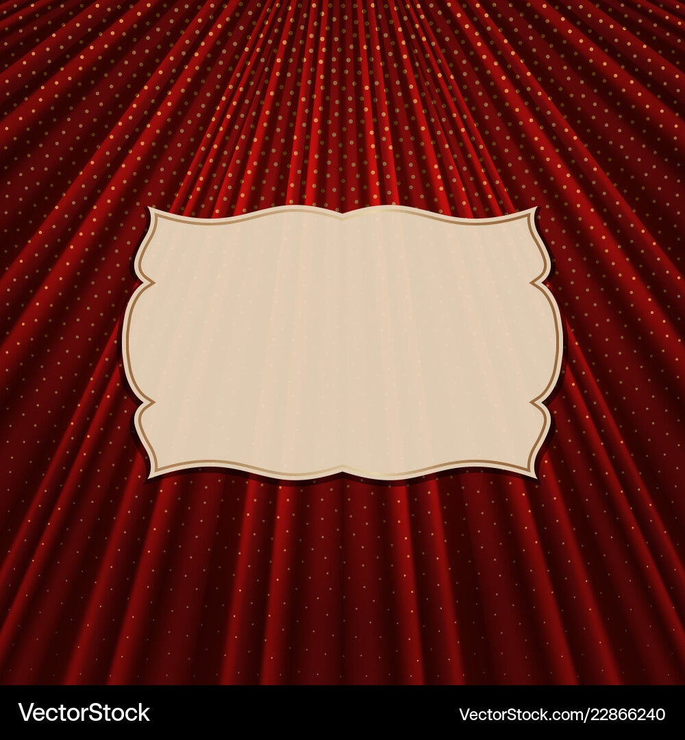 Red Polka Dot Frame on Textile Background Vector Image