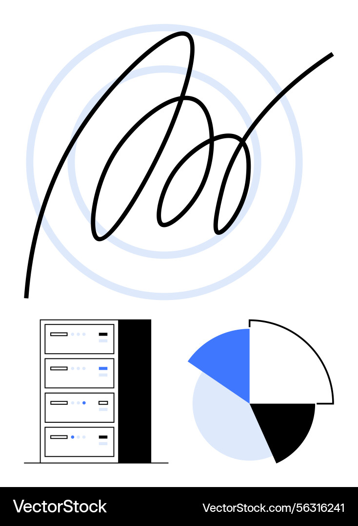 Abstract Server Network Chart vector image
