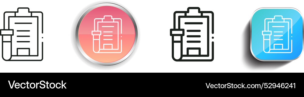 Clipboard icon thin linear regular and button Vector Image