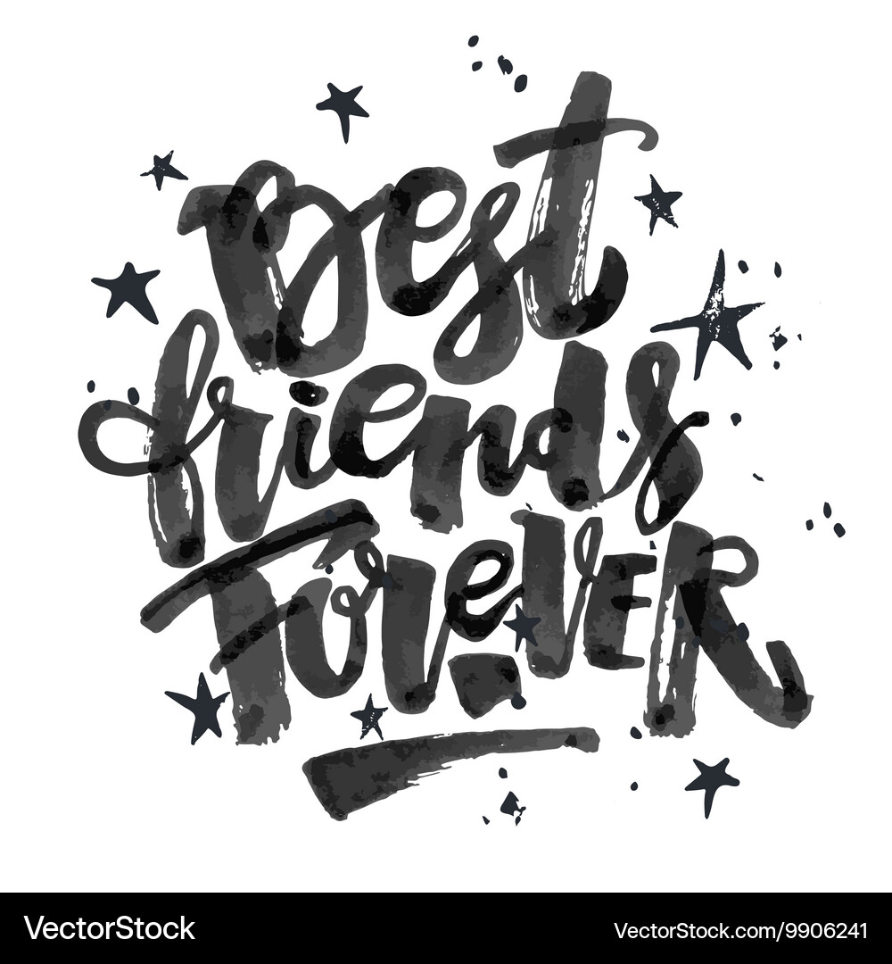 Forever Friends Lettering Vector Image