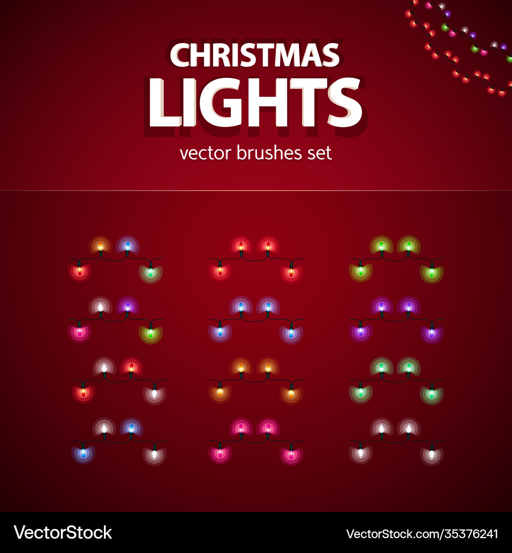 Mini Lamp Christmas Garland Set Vector Image