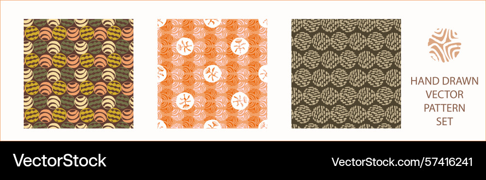 Polka dot blockprint seamless pattern set Polka dot blockprint seamless pattern set vector image