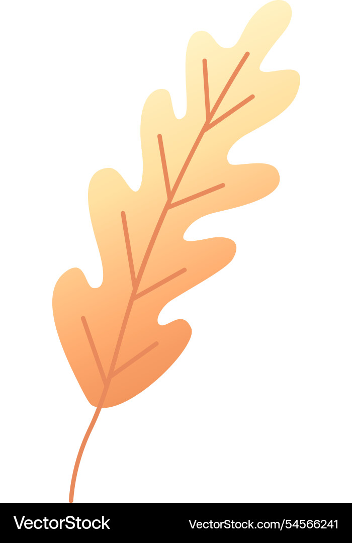 Single stilisiertes Eichenblatt mit Gradient orange Single stilisiertes Eichenblatt mit Gradient orange vektorbild